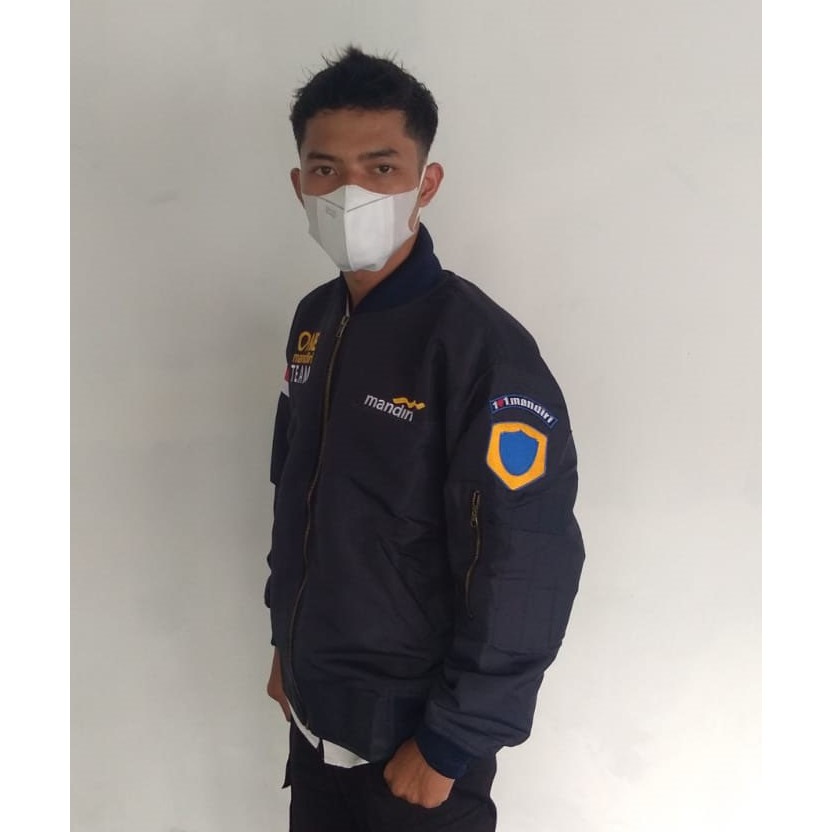 JAKET BANK MANDIRI BORDIR JAKET BOMBER PRIA WANITA JAKET SERAGAM LAPANGAN KERJA KEMEJA MANDIRI