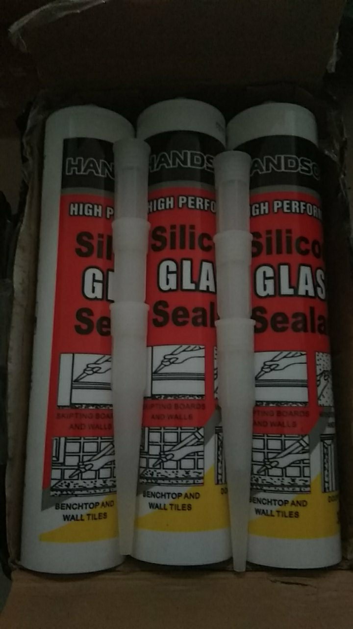 Lem Silicone Sealent Kaca Silen White, Black, Clear Model Handsome