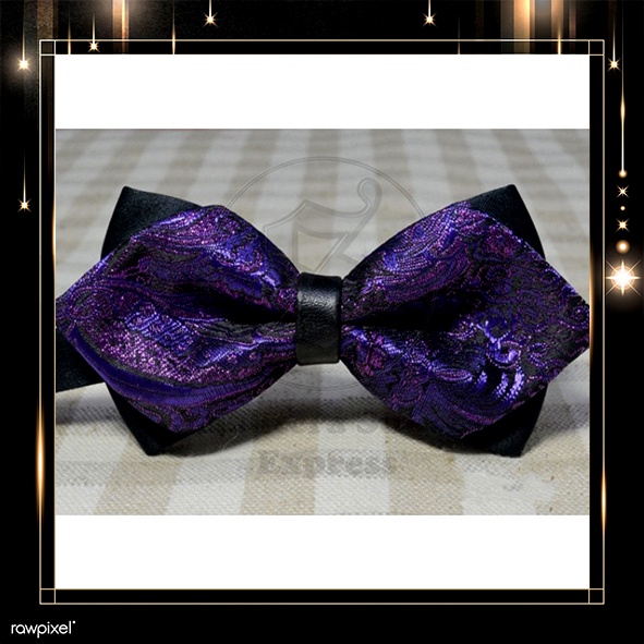 dasi kupu kupu diamond batik ungu