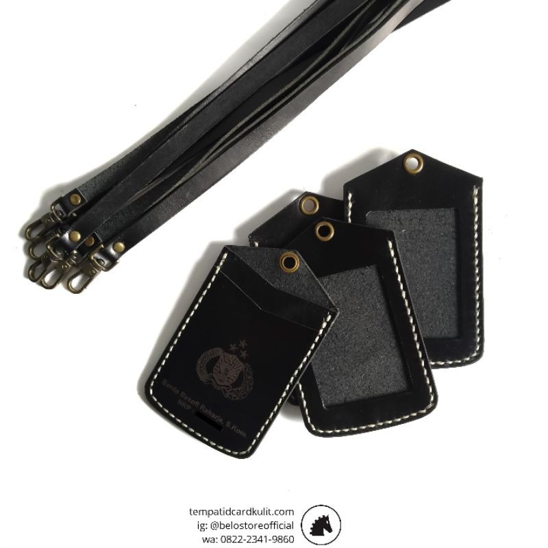 

Tempat ID Card Name Tag Kulit Custom Logo