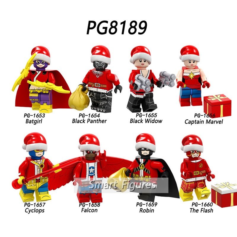 Pg8189 Mainan Action Figure Mini Karakter Black Panther Captain Marvel Untuk Hadiah Natal
