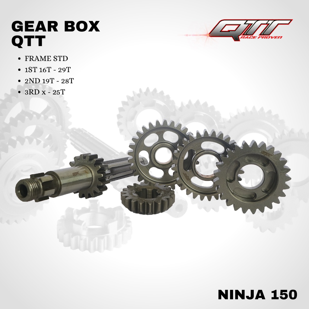 Gear Rasio Gear Box QTT Ninja R / RR frame STD