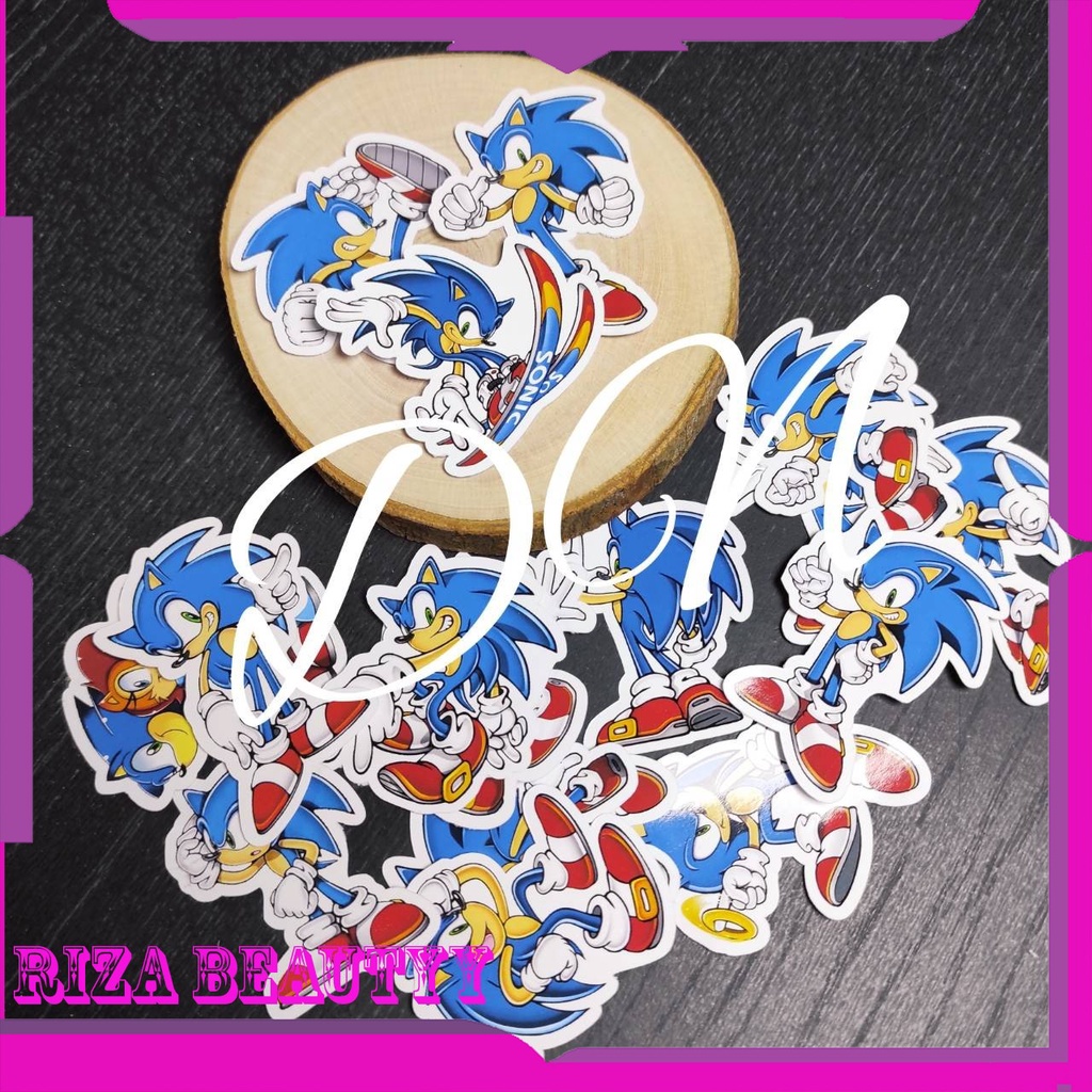 

17pcs Stiker Sonic 17 pcs Sticker Kertas Glossy Karakter Game Sonic