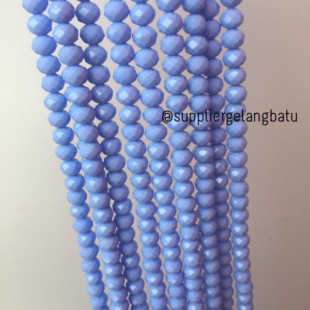 Crystal Ceko Doff 10mm BIRU LANGIT bahan perhiasan gelang kalung cewek aksesoris fashion craft