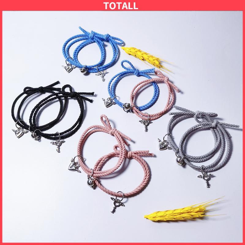 COD Sederhana Cinta Kunci Kunci Hisap Magnetik Beberapa Gelang Sepasang Karet Gelang Pacar Pacar Pacar Hadiah Headrope-Totall