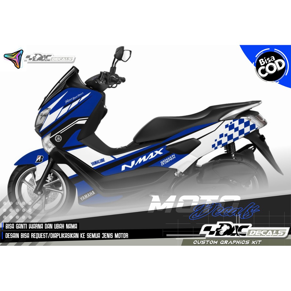 Sticker decal full body Yamaha NMAX Biru Putih