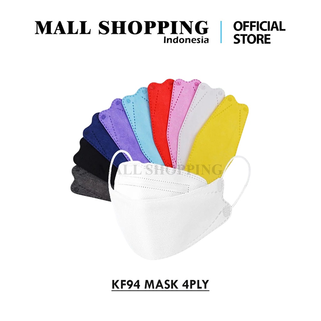 (COD) Masker KF94 Earloop 4Ply EVO MASK 10 Warna Random Wanita / Pria Isi 10Pcs MALLSHOPPINGING