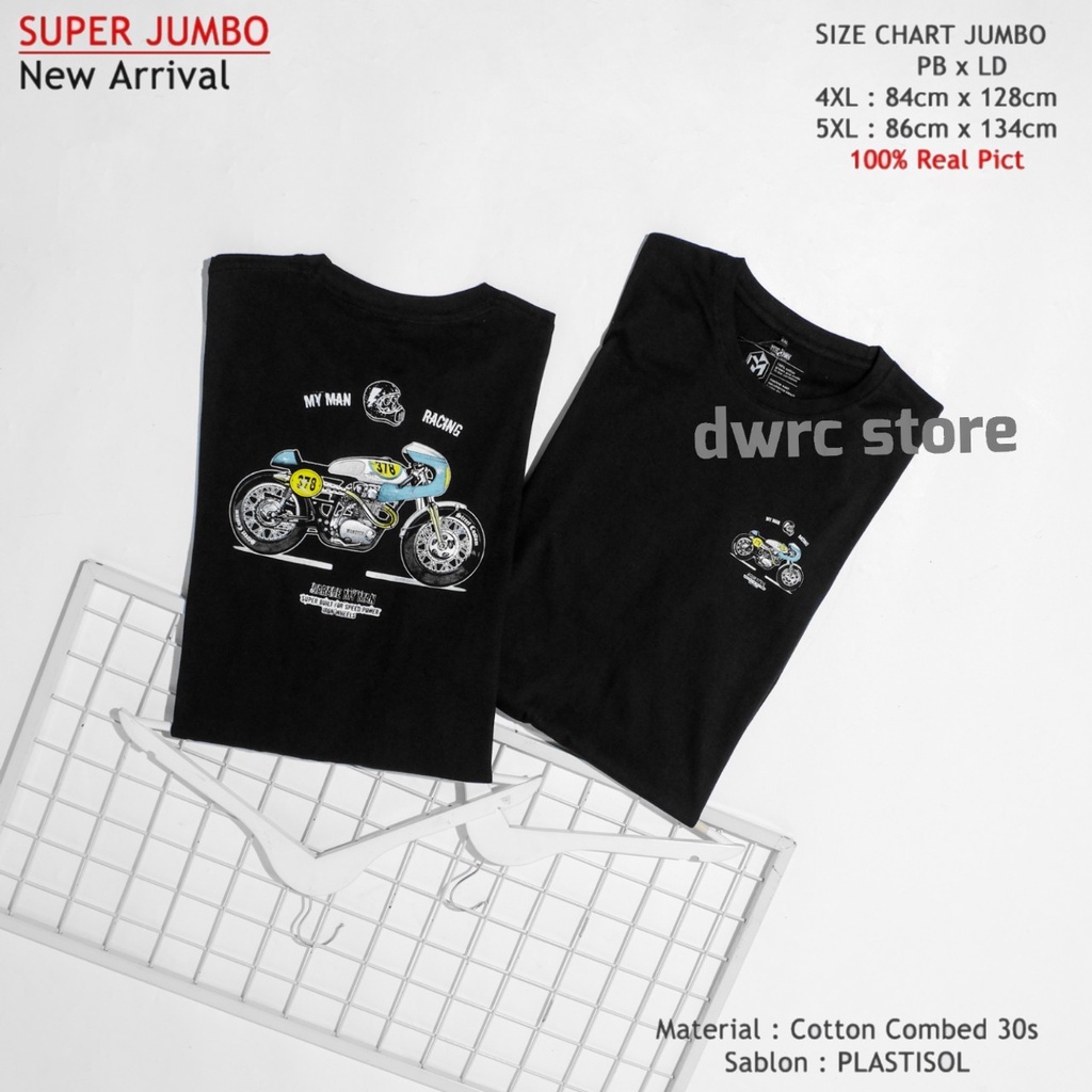 My Man kaos polos lengan pendek jumbo cotton combed 30s kaos big size distro pria murah kaos oblong distro atasan jumbo pendek kaos distro pria wanita kaos lengan pendek kaos murah oblong distro kaos pendek big size pria Putih  seri MMKO202