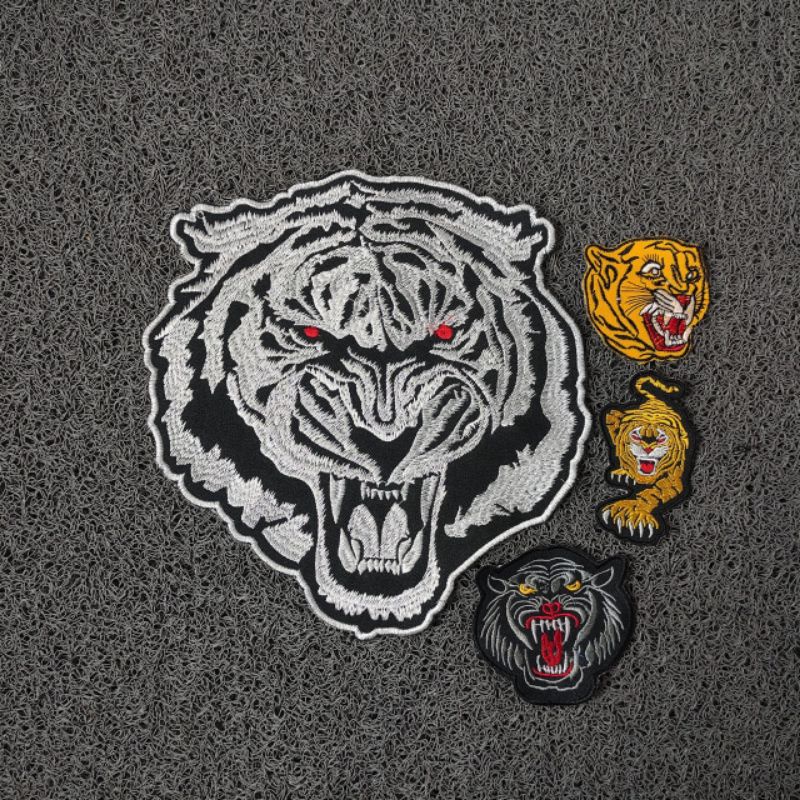 Patch Macan Putih/Backpatch Macan Emblem Bordir Macan isi 4