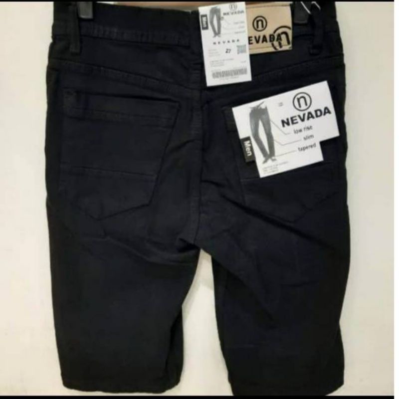 Celana Pendek Jeans Pria Viral Nevada - Celana Pria Jeans Hitam - Celana Mellar Pria Hitam