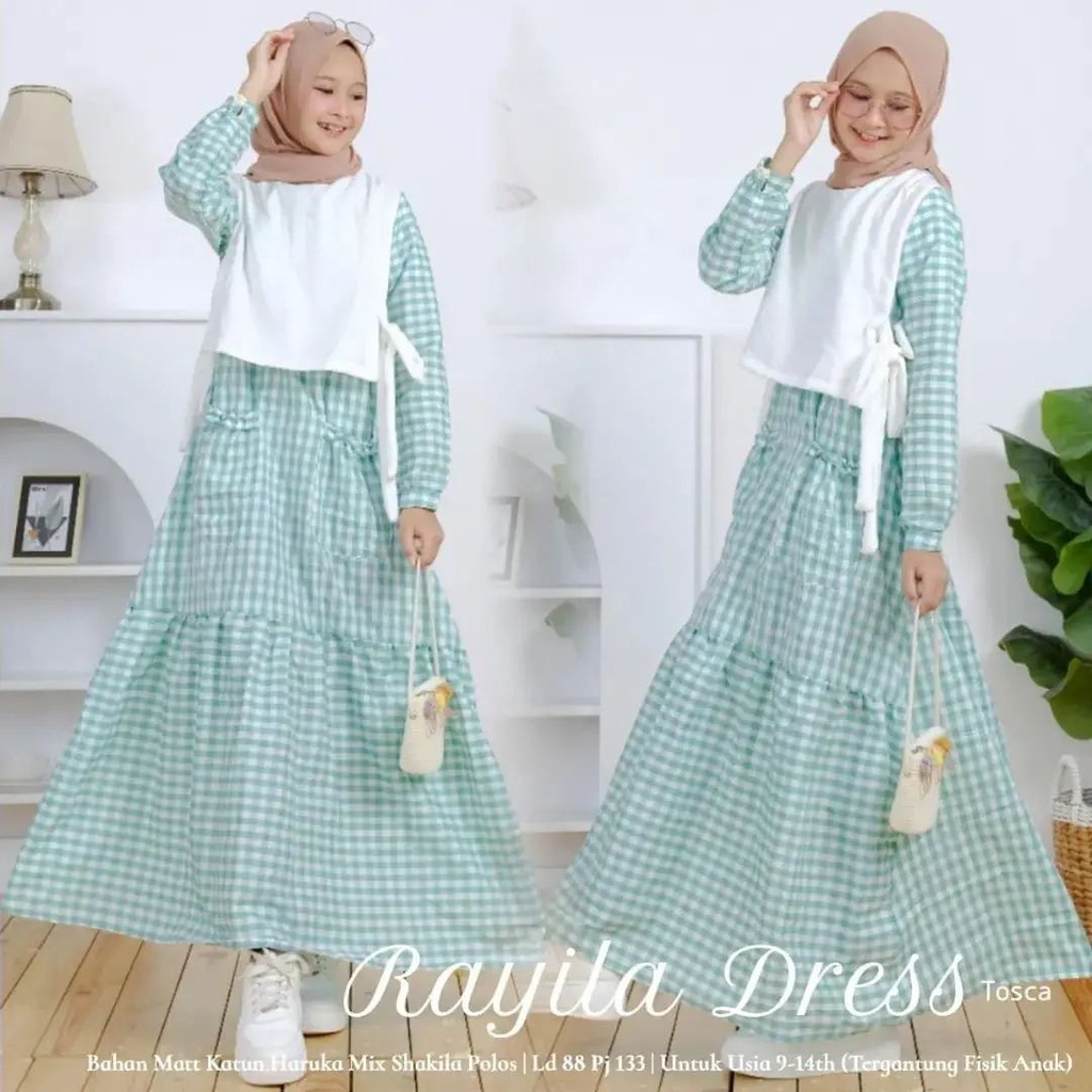 Rayila dress kids / gamis anak tanggung 12 tahun / Gamis anak model terbaru / Gamis lebaran anak / G