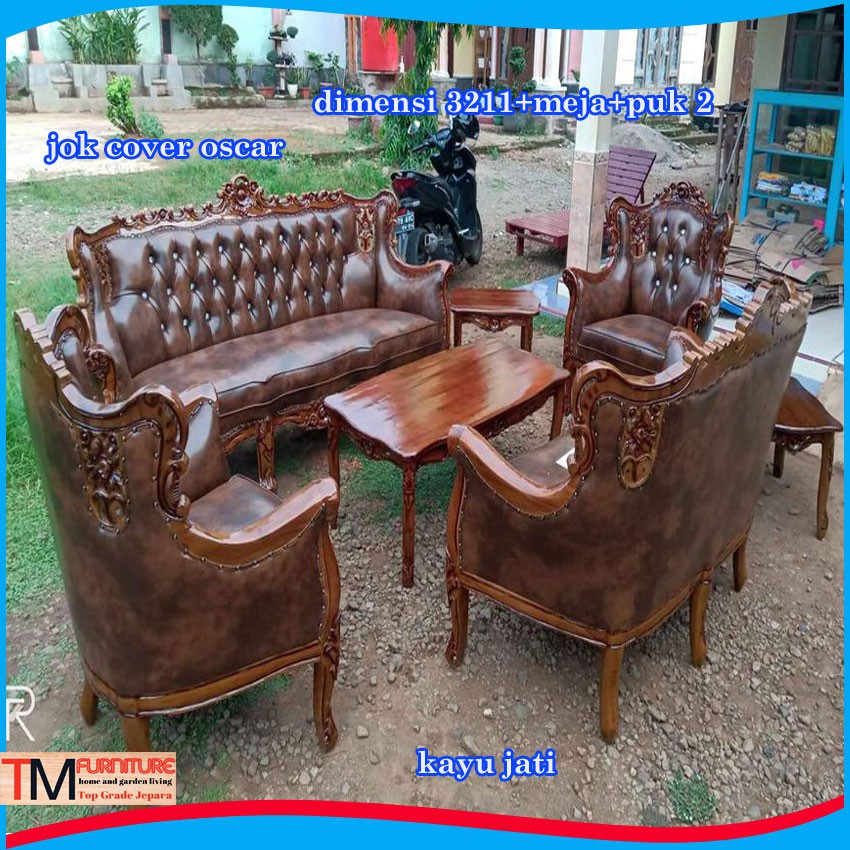 Kursi Tamu Ukiran Mewah Romawi Jati Ukir Pot Jepara