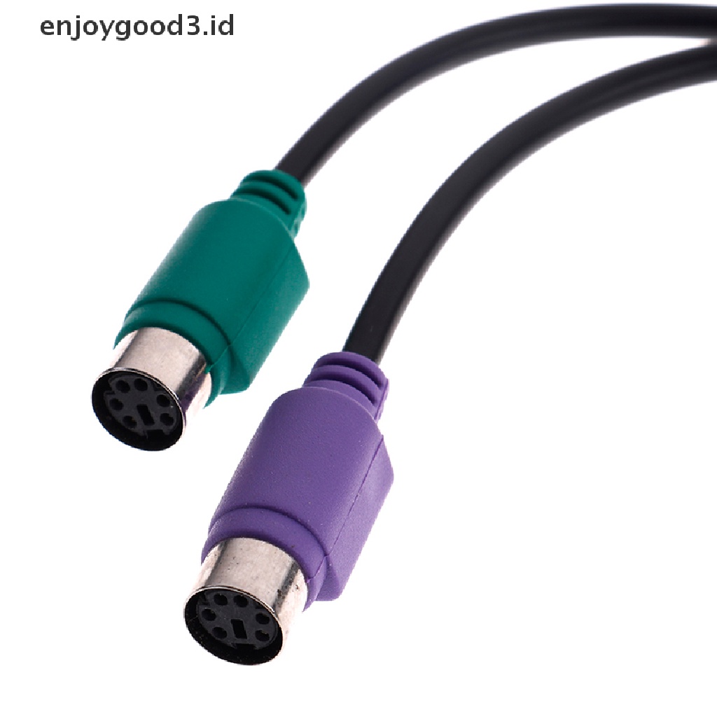 1pc Kabel Adapter Konverter Usb Male Ke Dual Ps2 Female Untuk Keyboard