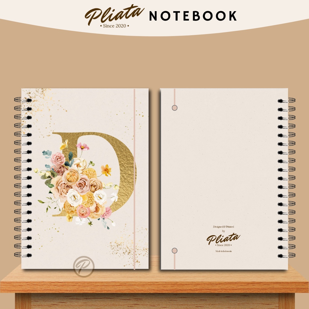 PLIATA NOTEBOOK SPIRAL - GOLD A-E - Softcover Doft Aesthetic Book Buku Tulis