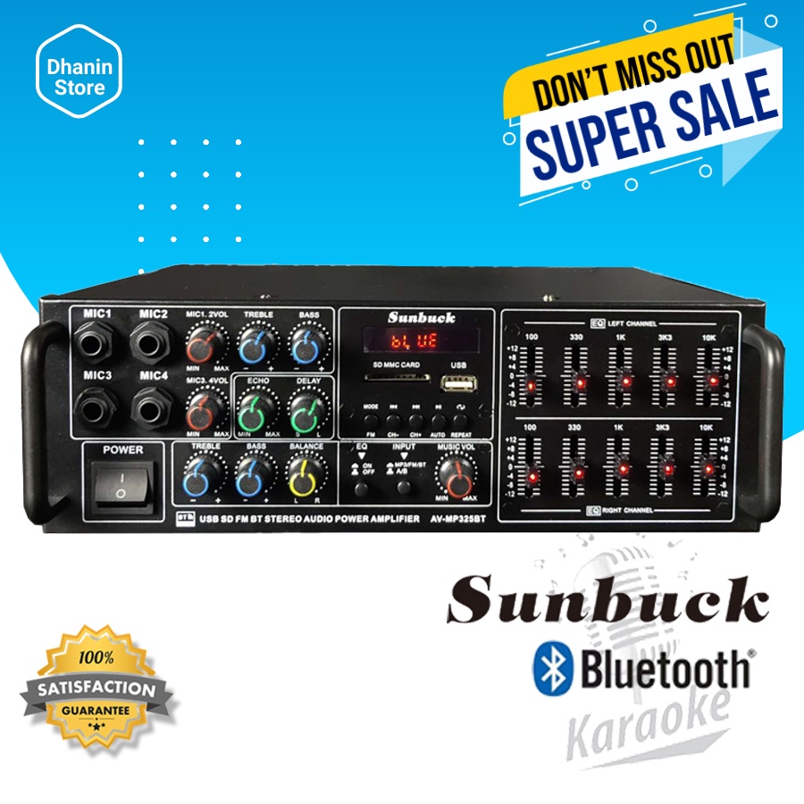 Power Amplifier Ampli Amplifer Bluetooth Karaoke Class D Equalizer Home Theater Teater Teather Sunbu