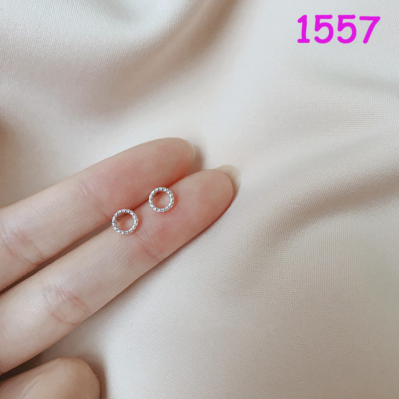 Anting Stud Cute Silver Plated Earrings Stud Simple Fashion Flower Heart Earring Ear Jewelry Party Daily Accessories Gift