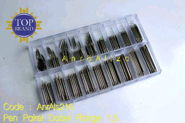 Spring Bar Paket Double Flange 1,5 mm Pen Paket Jam Tangan