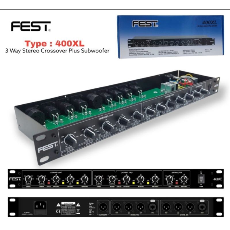 Crossover 3 way stereo crossover plus subwoofer Fest 400 XL