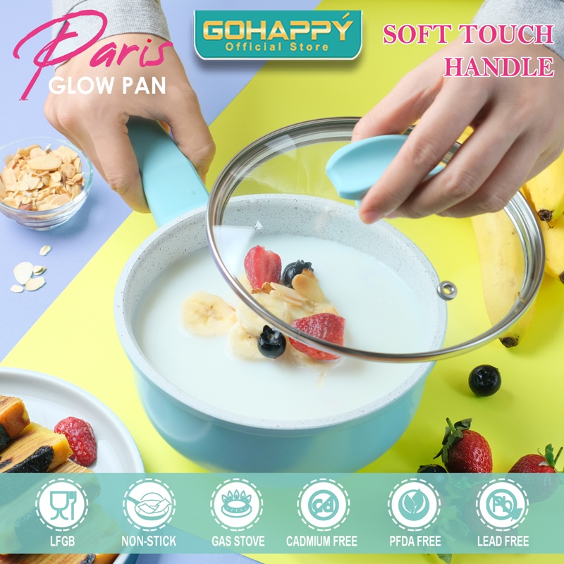 PANCI GLOWPAN PARIS Milk Pan 16 cm - Panci susu milkpan - saucepan anti lengket GHP02 GOHAPPY