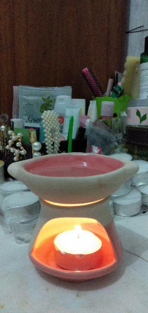 Paket 2 Tungku Aromaterapi Bentuk Sedang Mangkuk Keramik Full Glasir