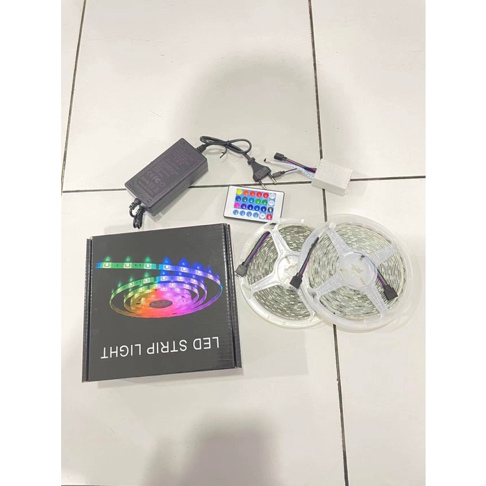 Lampu Strip LED RGB 5050 SMD Fleksibel 5M Remote Control - 5050-10m