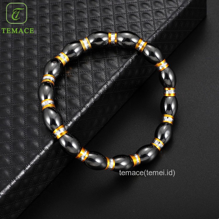 ✨TEMACE✨Gelang Magnet Magnetik Batu Empedu Hitam Emas Paduan Ikan Drummer Tangan Tali Merah Tali