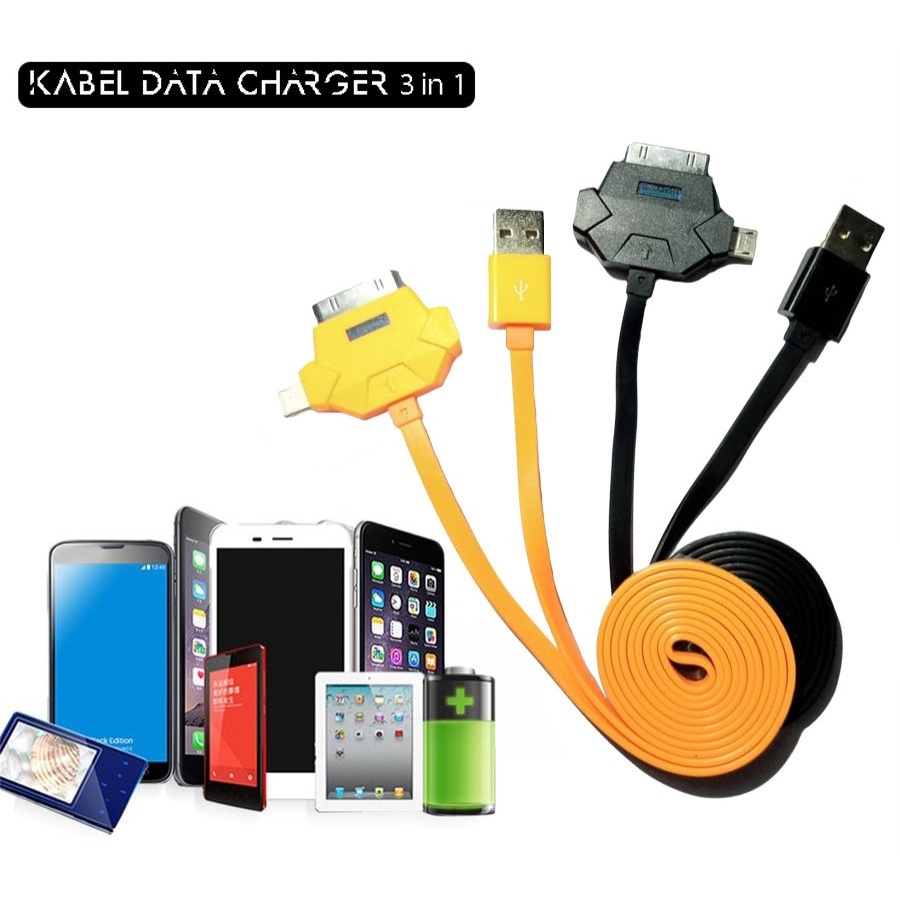 Kabel Data Fast Charging 3 in 1 Micro / Lightning / iPad