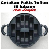 Paket Cetakan Kue Teflon 10 Lubang Cekung  Gratis Solet spatula