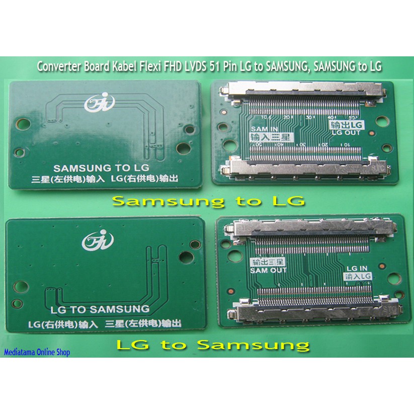 Board Converter  Kabel Flexible FHD LVDS 51 Pin SAMSUNG to LG, LG to SAMSUNG