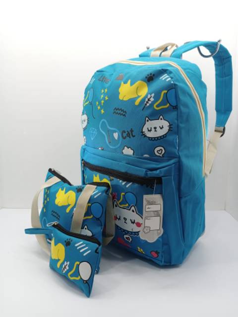 Tas Ransel Sekolah Dompet + Tas organizer