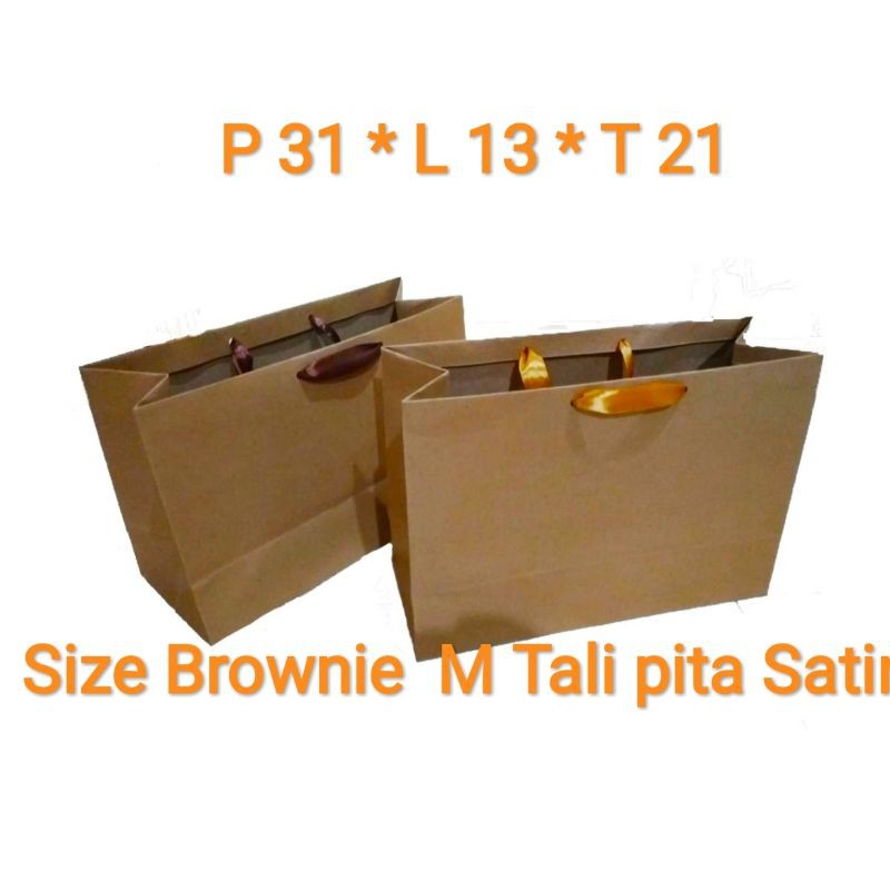 

Paperbag Paper bag Souvenir Tas kertas Polos Size Brownies Kue Bolu M