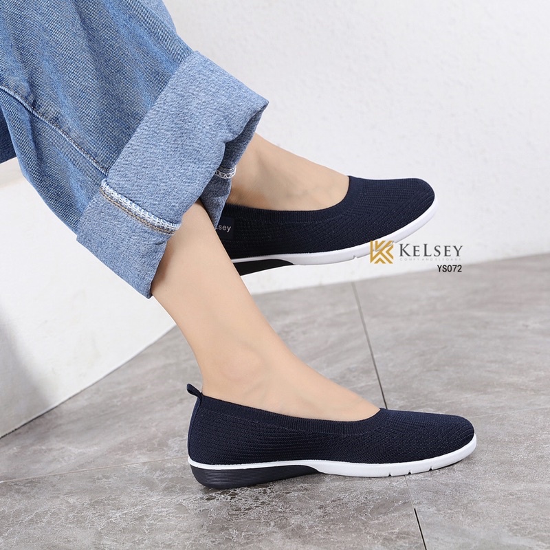 (GRATIS ALAS KAKI) Kelsey Sepatu Flat wanita YS072 Sepatu Wanita Slip On