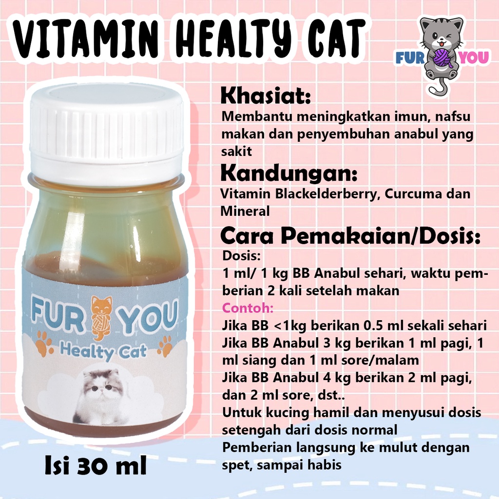 Fur you healty cat imun kucing penambah imun kucing mempercepat proses penyembuhan