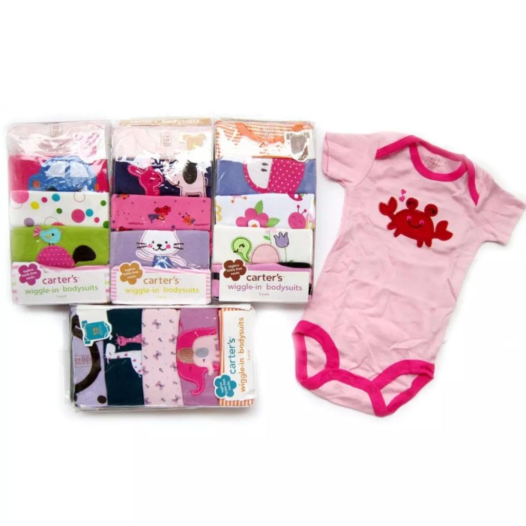 Jumper Car't Bayi Cewe Cowo 5in1 - Bodysuit Lengan Pendek Boy Girl - Bluefly Love Best Seller