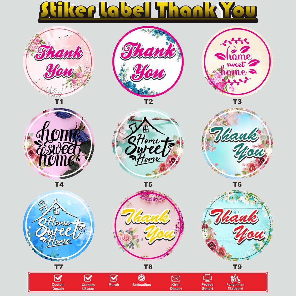 CETAK STIKER LABEL THANK YOU/HOME MADE  PRODUK KEMASAN