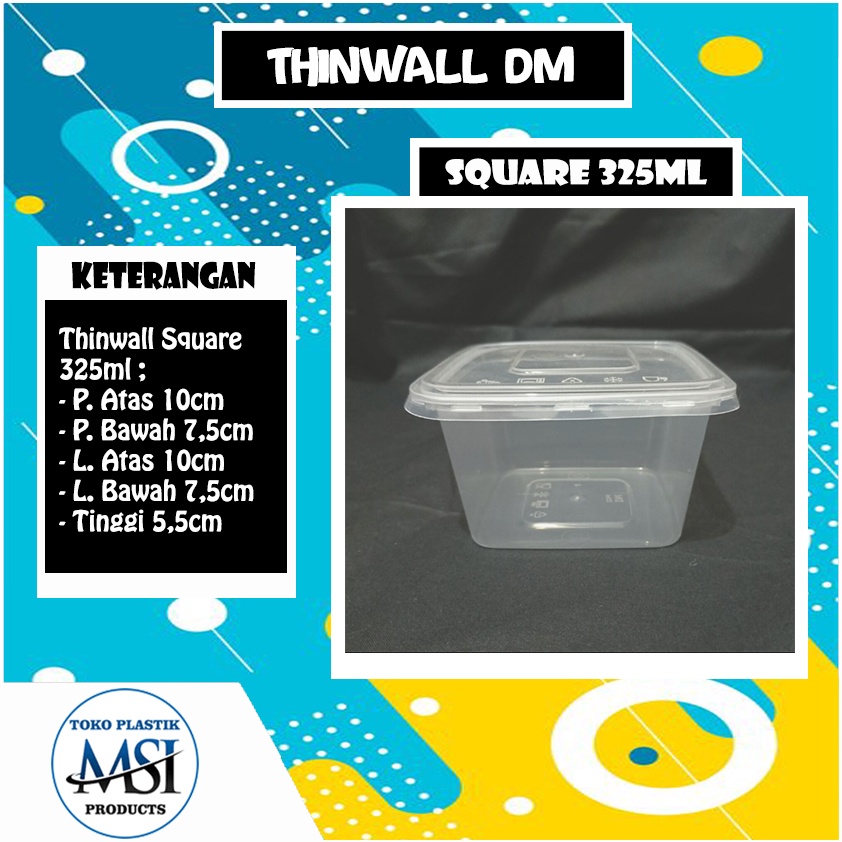 Thinwall DM SQ 250ml - 325ml - 350ml - 500ml  /Thinwall Square/Food Container Slime Dessert Box Thinwall DM SQ 250ml - 325ml - 350ml - 500ml | Thinwall Kotak DM SQ Kecil 250ml - 325ml - 350ml - 500ml | Harga di Atas adalah Harga per Lbr |