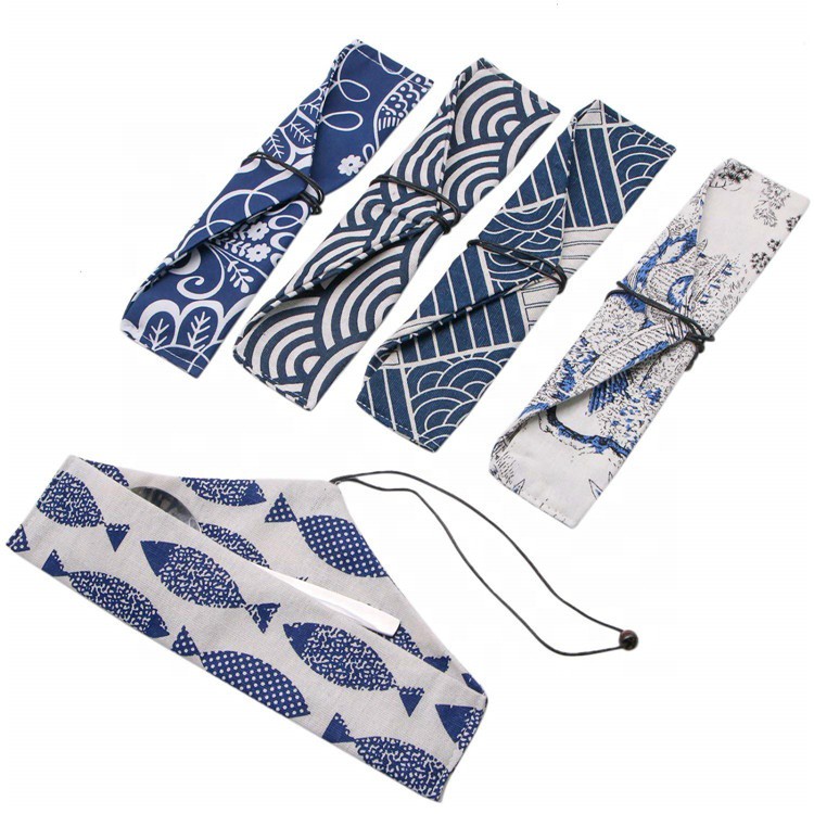 Japanese Style Cotton Cutleries Pouch / Tempat Alat Makan Kain Katun