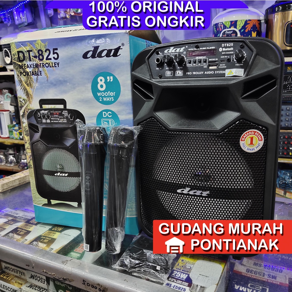 DAT Speaker Bluetooth DT 825 + 2 Mic Wireless bukan Salon bluethoot gmc