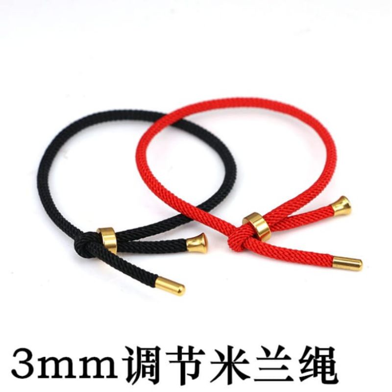 Gelang Titanium Tali Serut Merah Hitam .Asli Anti Karat Anti Luntur (COD)