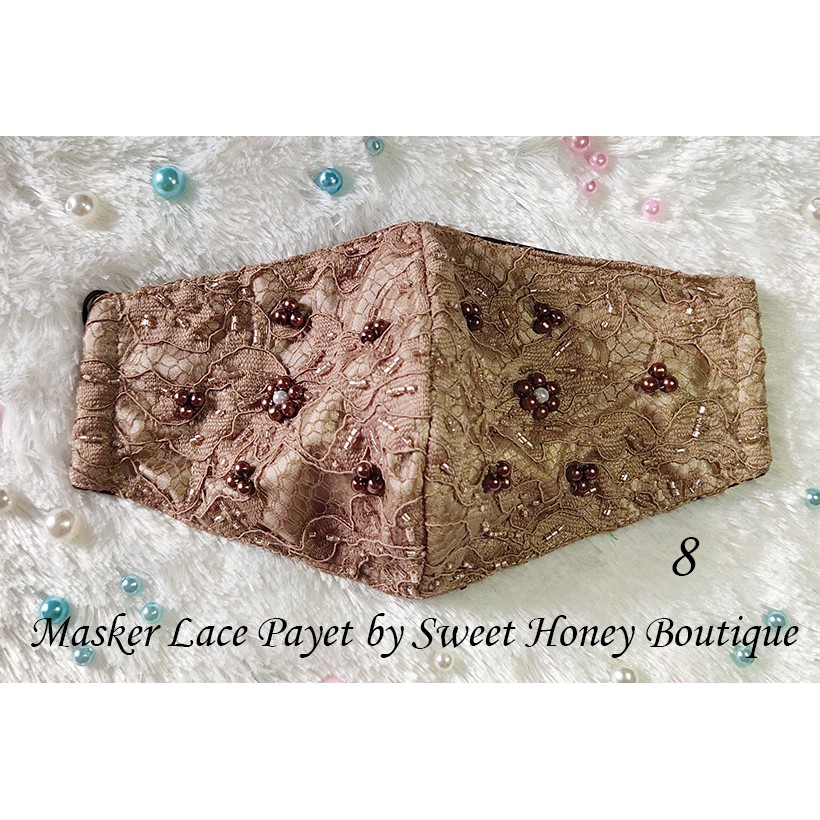 Sweet Honey Masker Brokat Pengantin Wedding Lace Payet Exclusive Mewah dan Cantik