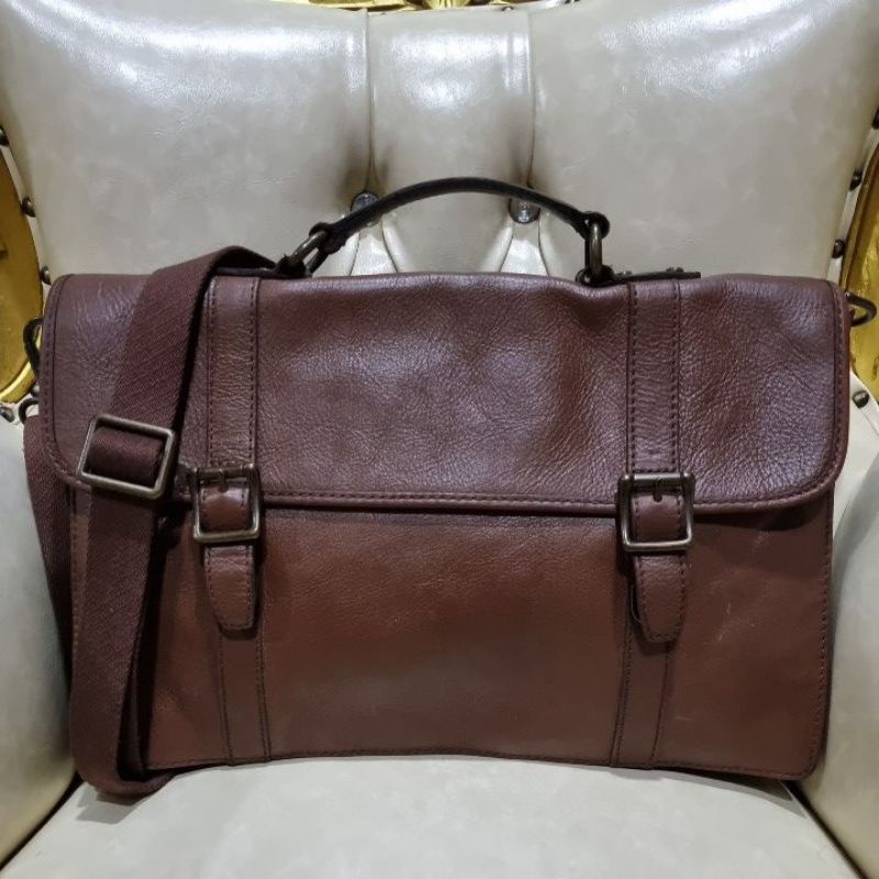 Preloved tas briefcase kantor bekas second seken Fossil
