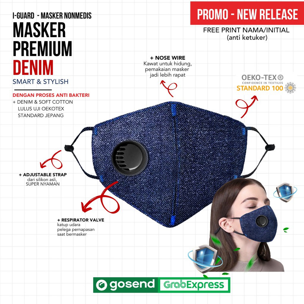 [OPEN RESELLER] Masker Premium Denim Smart &amp; Stylish