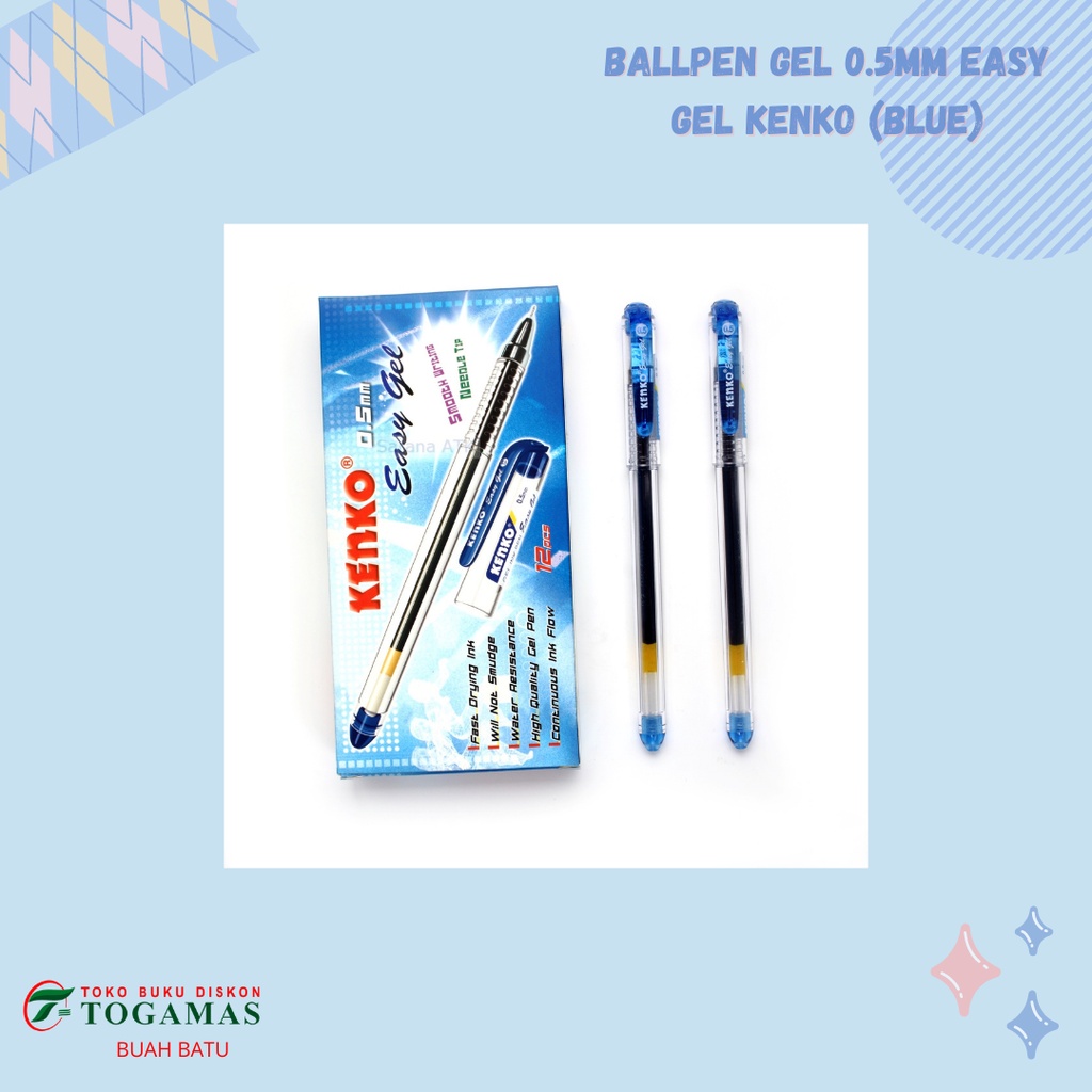 

BALLPEN GEL 0.5MM EASY GEL KENKO (BLUE)