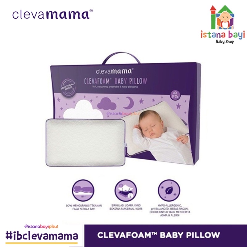 Clevamama Clevafoam Baby Pillow - Bantal bayi anti peyang