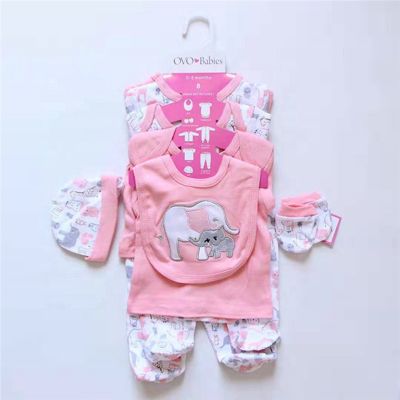 OVO Babies 8in1 Long Sleeve Baby Jumper Set / Jumper Bayi / Baju Bayi / Baby Romper / Baby Giftset