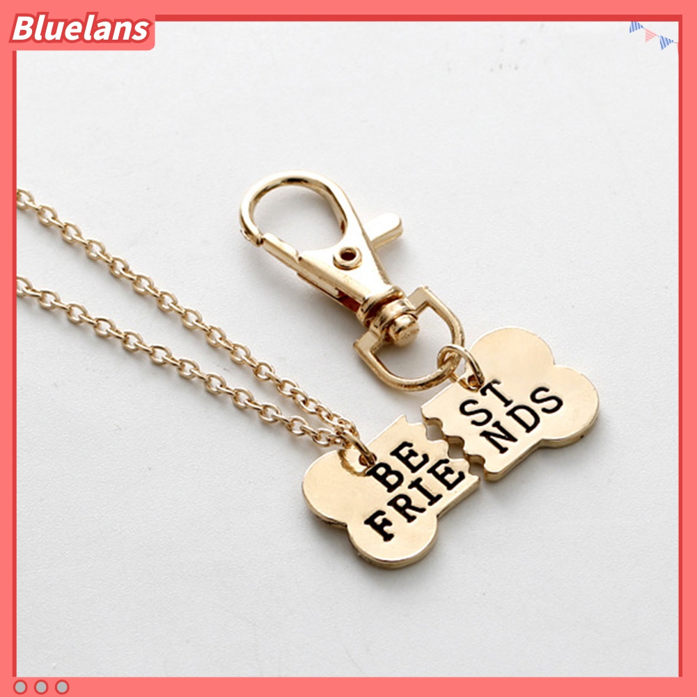 2pcs / Set Kalung Dan Gantungan Kunci Bentuk Tulang Anjing Untuk Wanita