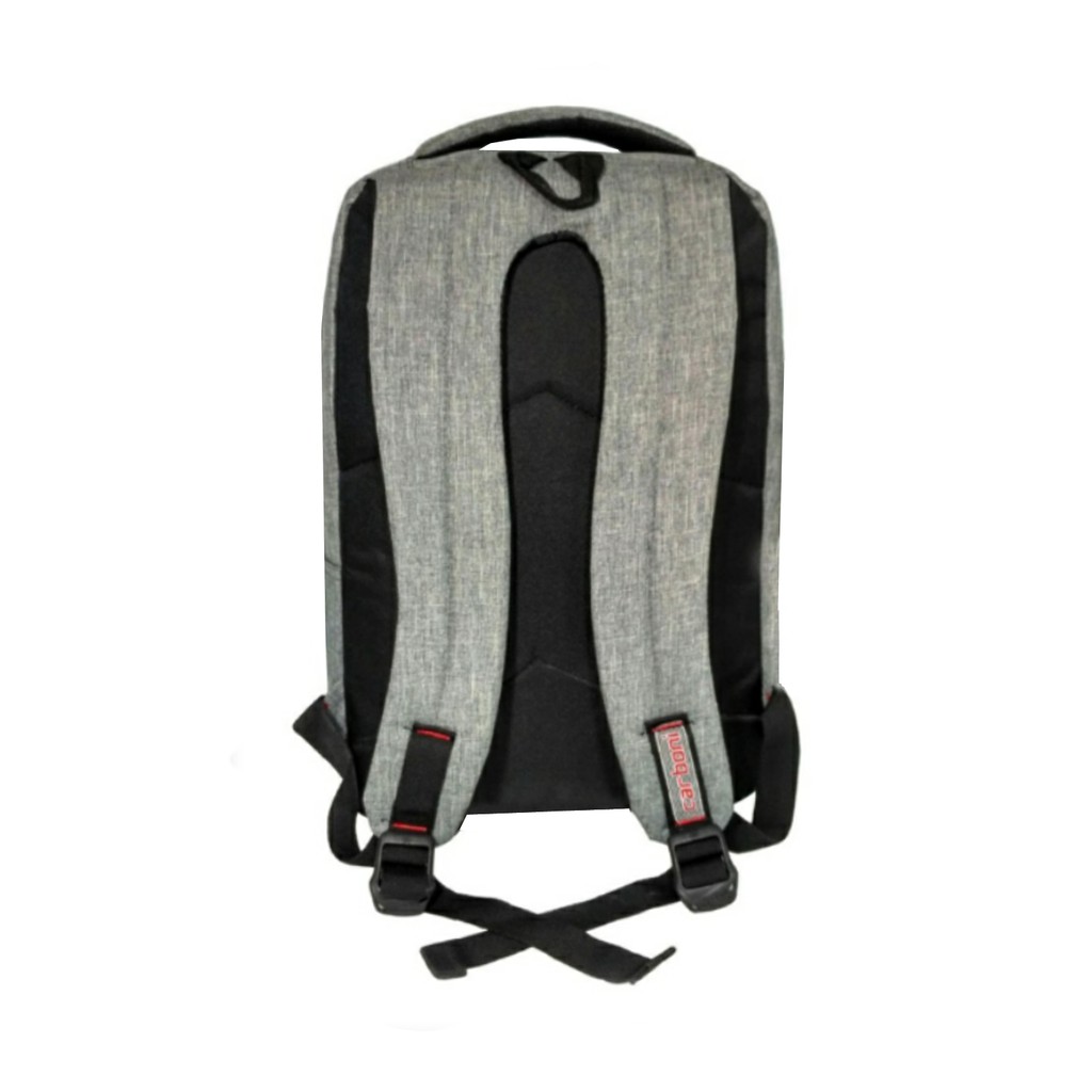 Carboni Backpack Tas Ransel Punggung Nilon Mode Disain Kasual Fungsional MA00057 17- Grey Original