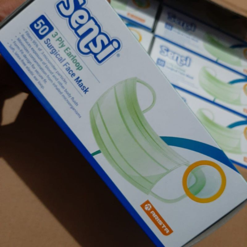 MASKER SENSI 3PLY ASLI MEDIS 1BOX ISI 50PCS