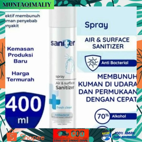[TERBARU] SANITER SPRAY ANTIVIRUS SANITIZER DISINFEKTAN 400ML