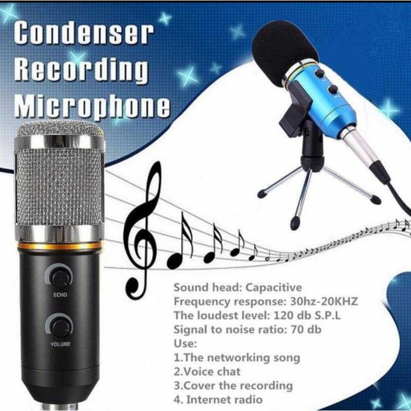 MIKROFON MIC CONDENSER MK-200TL WITH STAND MOUNT MICROPHONE KONDENSER RECORDING PODCAST BROADCAST LAPTOP PC